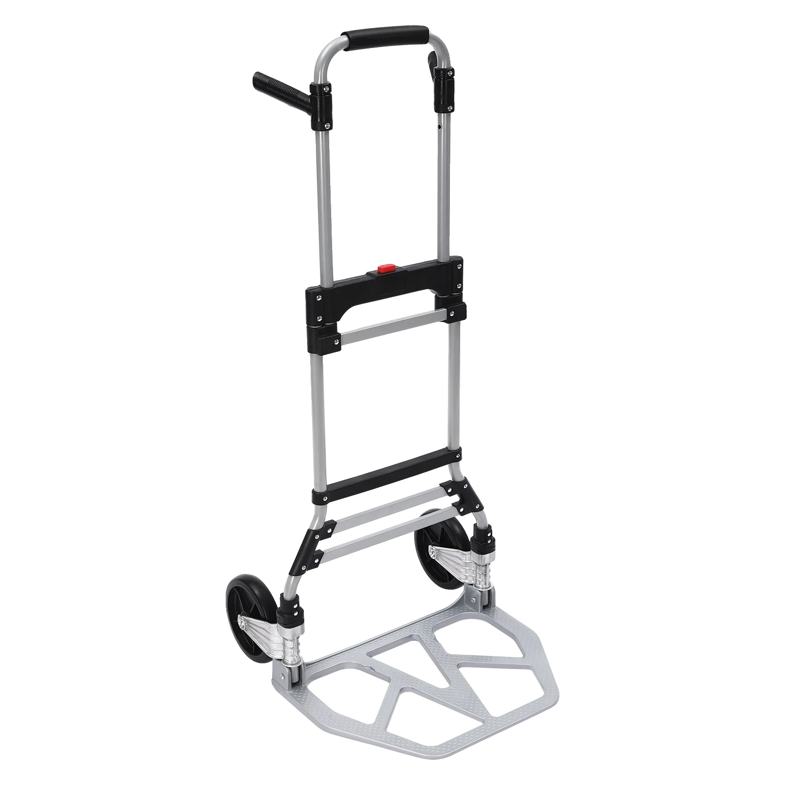Klappbarer Trolley, Verstellbare Griffe, Kompakte Aufbewahrung, Silber