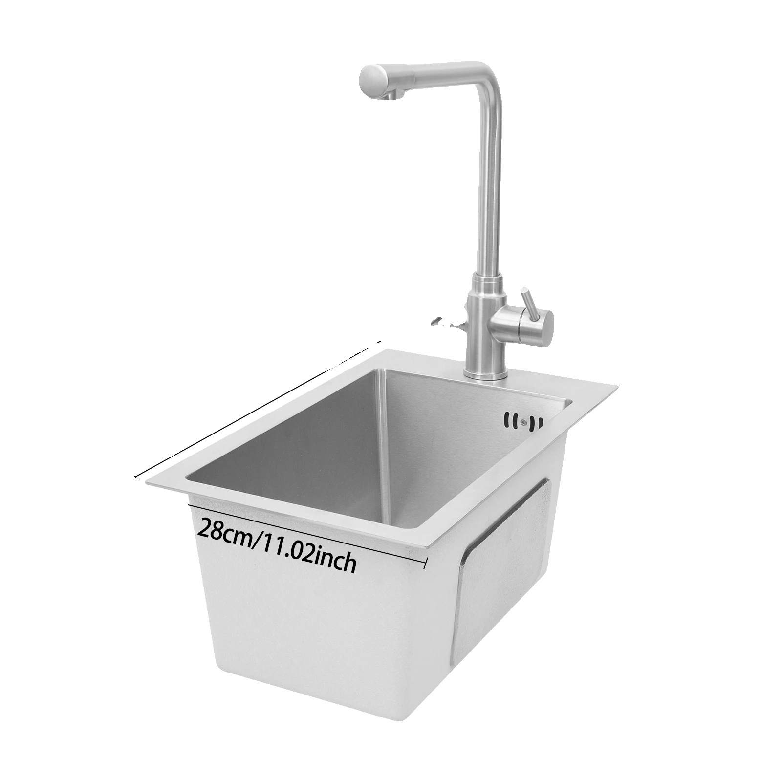 Edelstahlspüle, Unterbaumontage, Robustes Design, Silber