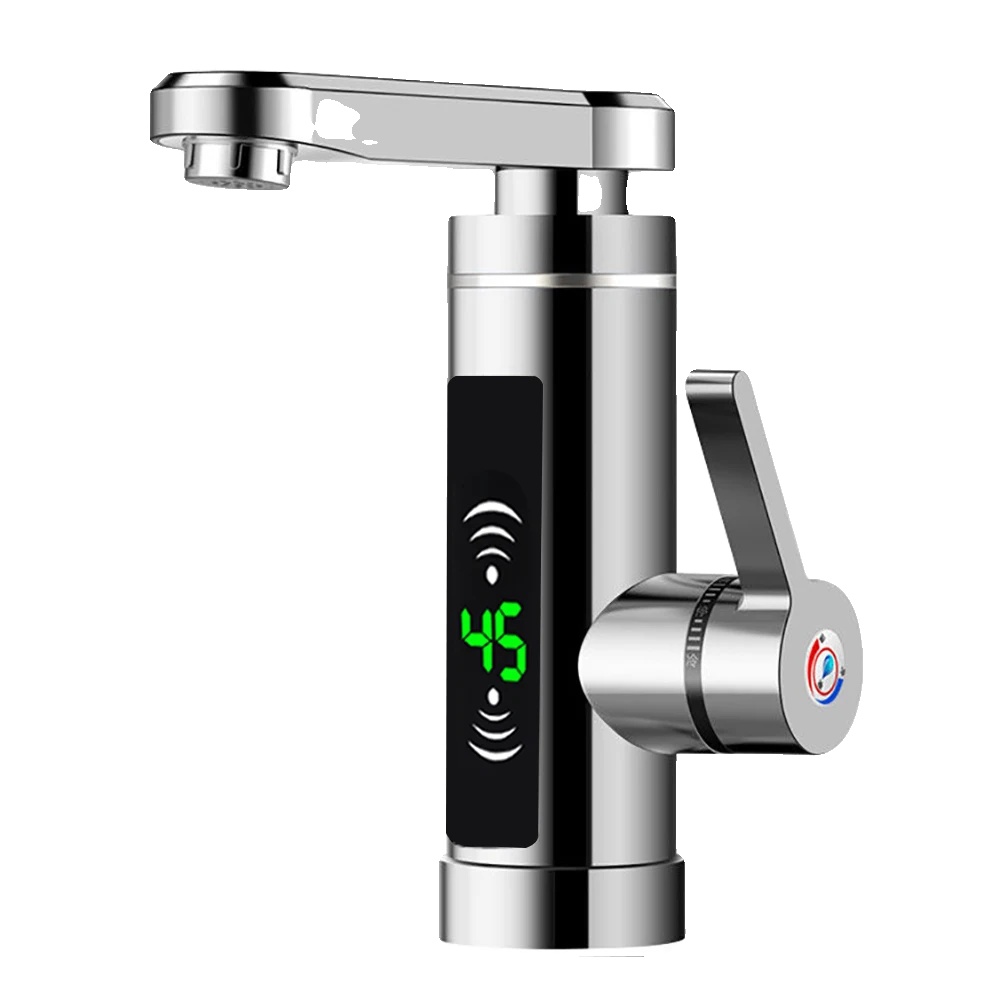 Waschtischarmatur, Schnellheizfunktion, Digitale Temperaturanzeige, Silber