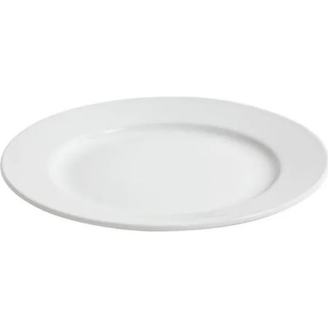 Set Aus 12 Runden, Weißen Porzellantellern, 20,2 Cm Durchmesser, 4 Cm Höhe, Für Desserts, Salate Und Pasta.