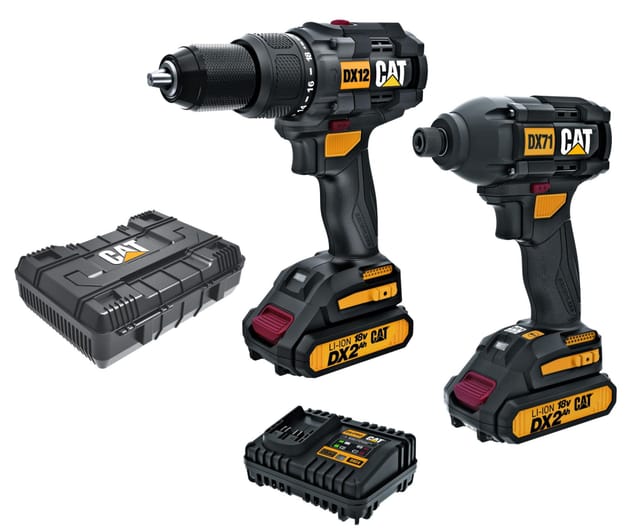 CAT - DX12 schlagbohrersatz + DX71 schlagschrauber mit akku erpillar DX12K