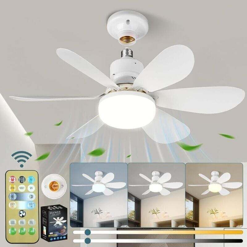 Leiser Deckenventilator, 40 W, E27-sockel, 6 Flügel, 3 Geschwindigkeitsstufen, Für Wohn- Und Schlafzimmer (52 Cm)