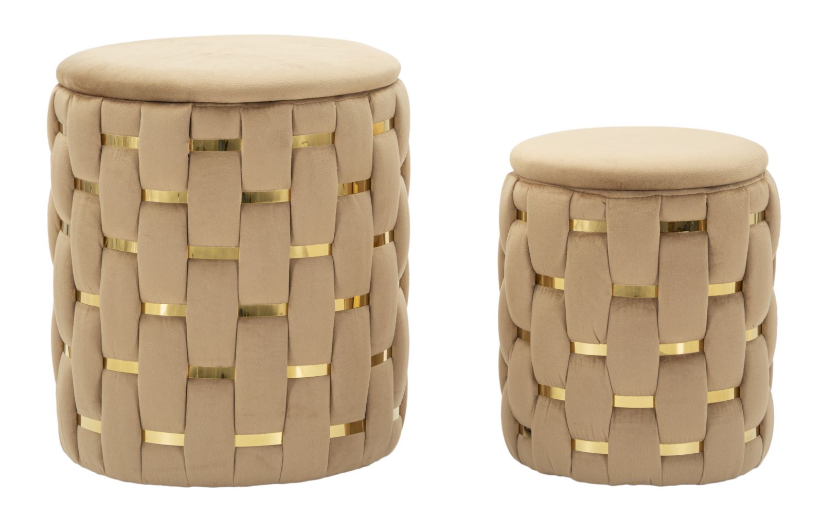 Sitzkissen Mit Aufbewahrungsfach, Modell Shanty Gold, 2-teilig, Ø 37 X 42–28 X 35 Cm