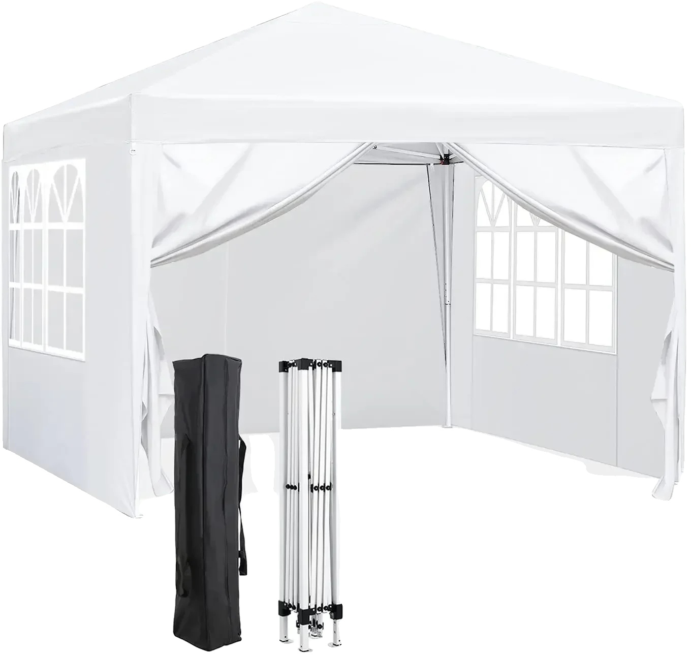 Faltpavillon, Maße 3 X 3 M, Maximale Höhe 200 Cm, Stahlgestell, Weiß