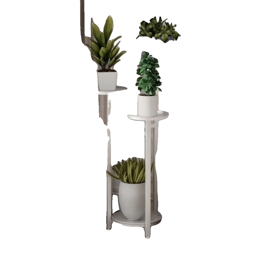 Zimmerpflanzenständer, Modernes Design, Mehrstufig, Weiß – 80 Cm