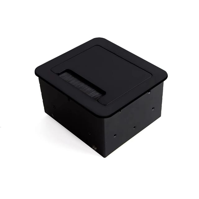 Desktop Multi-Connector Atom 14, 130x115mm, 1 Schuko-Stecker, 2 usb Typ a, 1 hdmi, Stahl und Kunststoff und Aluminium, Schwarz lackiert - Emuca