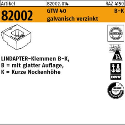 Klemmen r 82002 gtw 40 km 12 / 4,5 feuerverzinkt