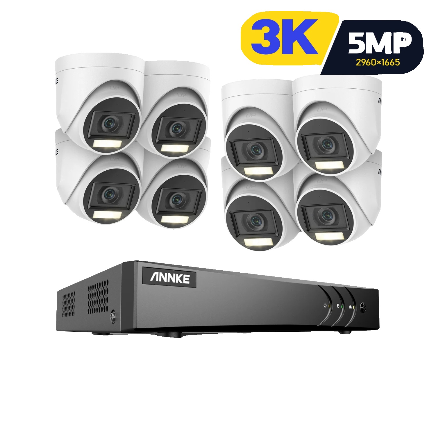 Sicherheitskamerasystem, 5-mp-auflösung, Nachtsichtfunktion, 16-kanal-dvr Mit 8 Kameras, Keine