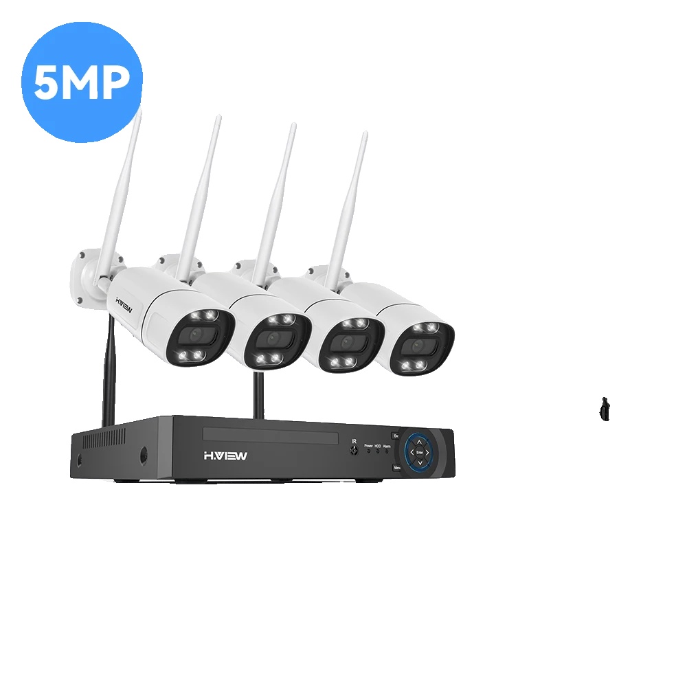 Sicherheitskamerasystem, 5-mp-auflösung, Nachtsicht, Zwei-wege-audio, 4 X 5-mp-kameras, Keine