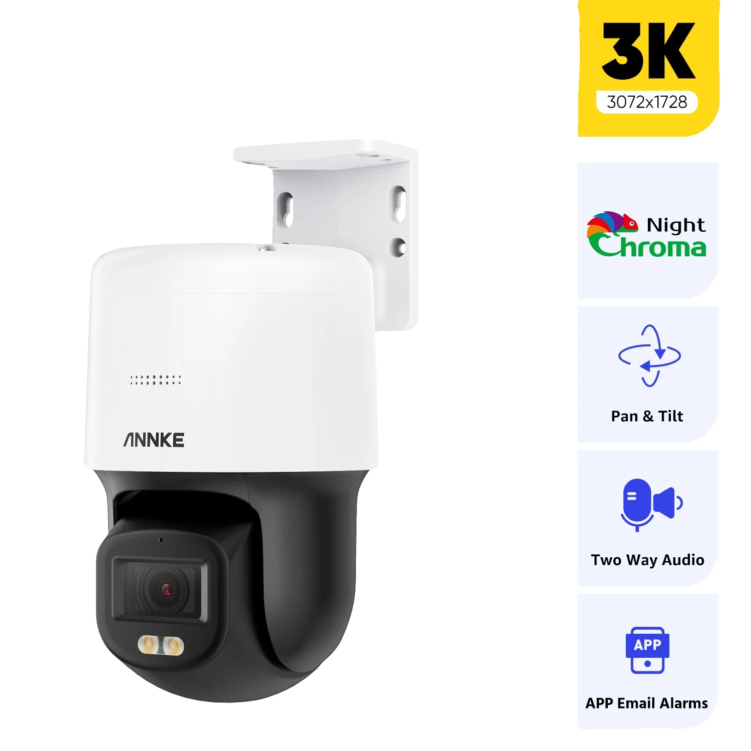Netzwerkkamera, 6,0 Megapixel, 100°-sichtwinkel, Ip66 Wasserdicht, Integriertes Mikrofon, Unterstützt Android Und Ios