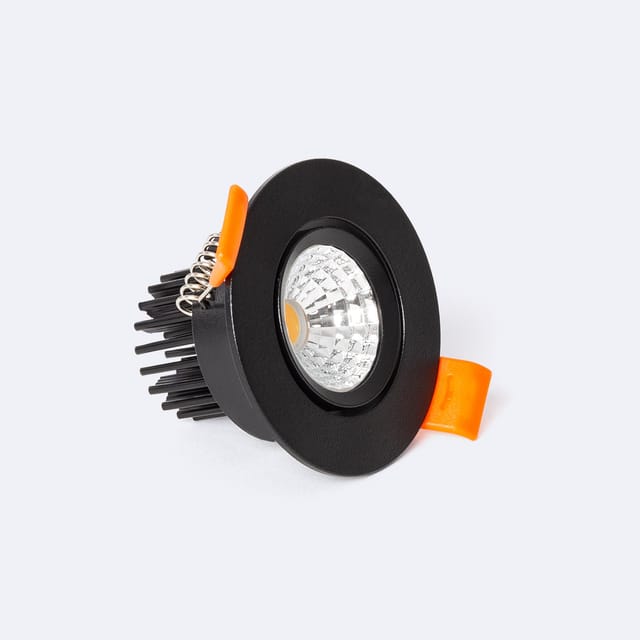 Ledkia - led Downlight Einbaustrahler 5W Rund cob CRI90 Ausschnitt ø 55 mm Schwarz No Flicker 5000K Kaltweiß