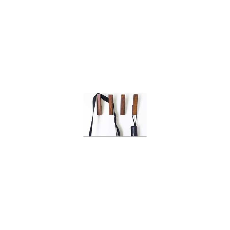 Taishengda Set Mit 4 Wandhaken Aus Holz – L-förmiges Design, Braun, Für Mäntel, Taschen Und Hüte