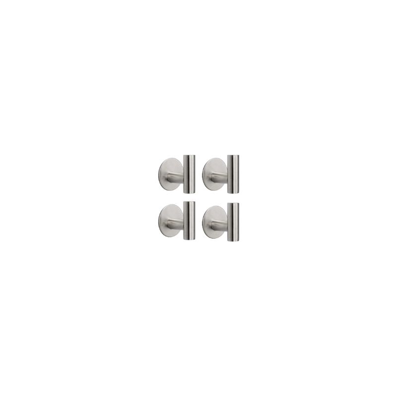 Taishengda Set Mit 4 Edelstahl-wandhaken – Silberne Runde Basis, Kein Bohren Erforderlich, Doppelseitiges Klebeband