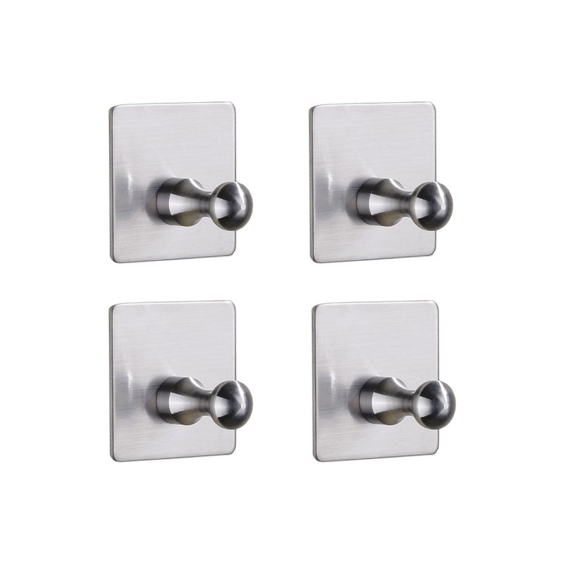 Taishengda 4er-set Selbstklebende Edelstahl-wandhaken – Kein Bohren Erforderlich, Quadratisches Design, Gebürstetes Schwarz