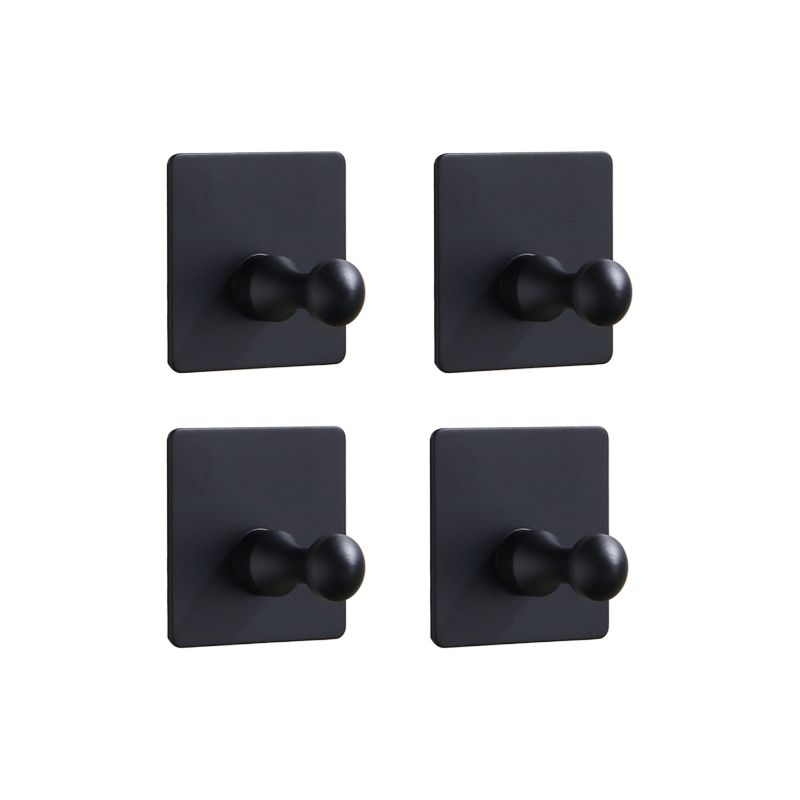 Taishengda 4er-set Selbstklebende Edelstahl-wandhaken – Kein Bohren Erforderlich, Schwarzes Quadratisches Design