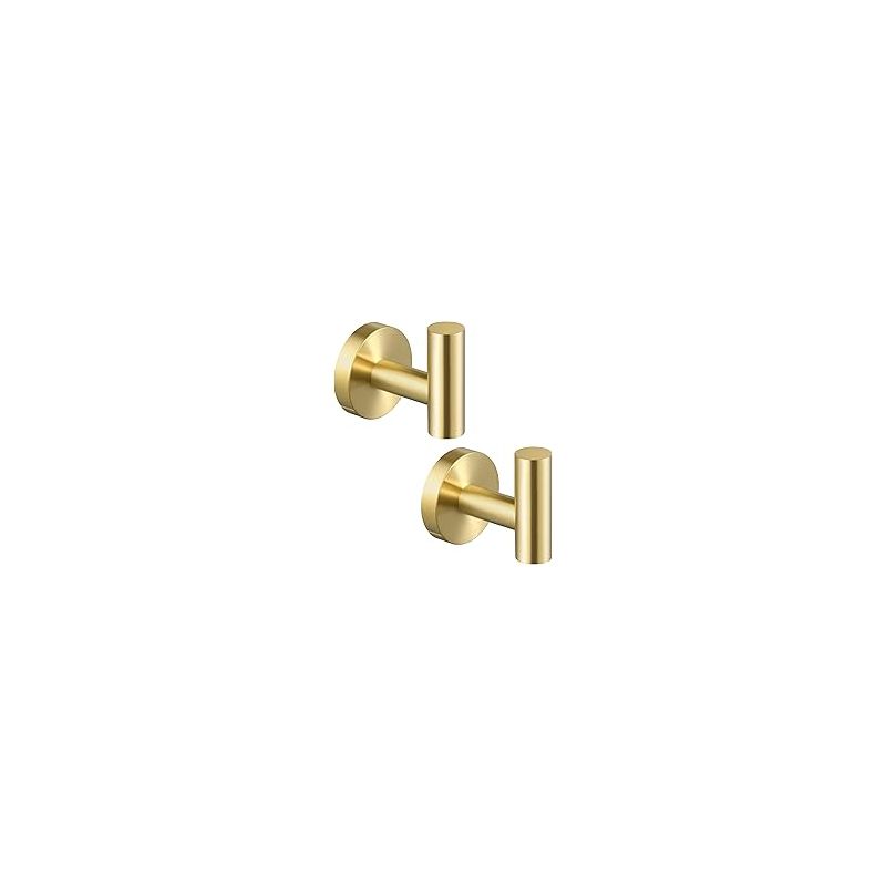 Taishengda Set Mit 2 Wandhaken Aus Edelstahl – Goldfarbener Runder Sockel, Schraubbefestigung