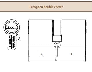Tesa Assa Abloy - tesa TX80 Zylinder 40x40mm vd vernickelt - 5 Anti-Picking-Schlüssel - TX854040N