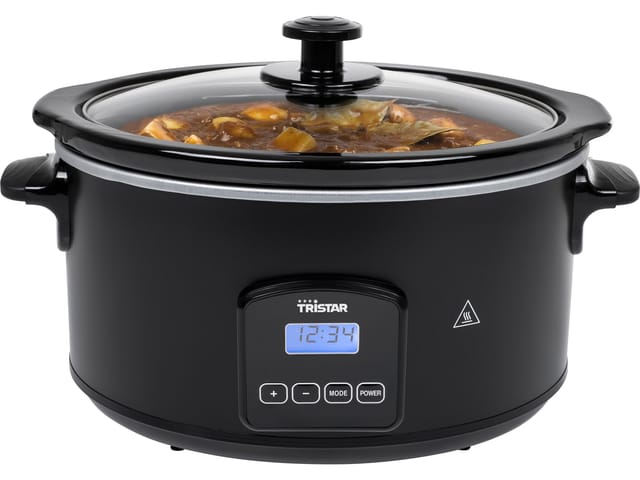 Tristar - Digitaler Slow Cooker 4,5L, Keramik Schongarer mit Warmhaltefunktion - 210 Watt