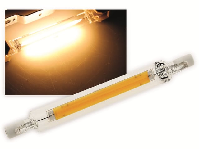 CHILITEC LED-Lampe R7s, EEK: E, 8 W, 930 lm, 2900 K, warmweiß, COB, 118 mm