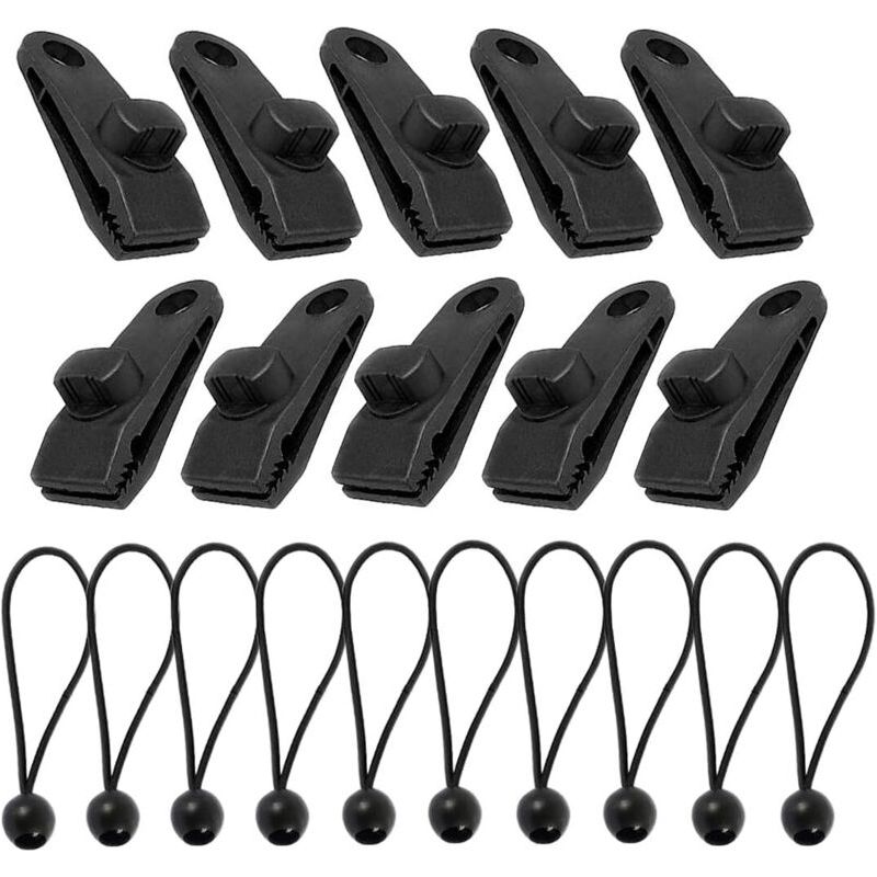 10er-pack Planenclips – Hochfeste Nylonclips – Elastischer Spanner Zur Befestigung – Ideal Für Zelte Und Markisen
