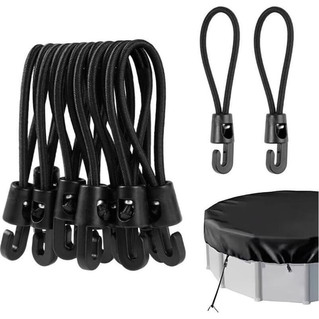 12 Kleine Elastische Bungee-seile Mit Haken, Mini-10-cm-gummiseile Mit Haken Zur Befestigung Von Poolabdeckungen