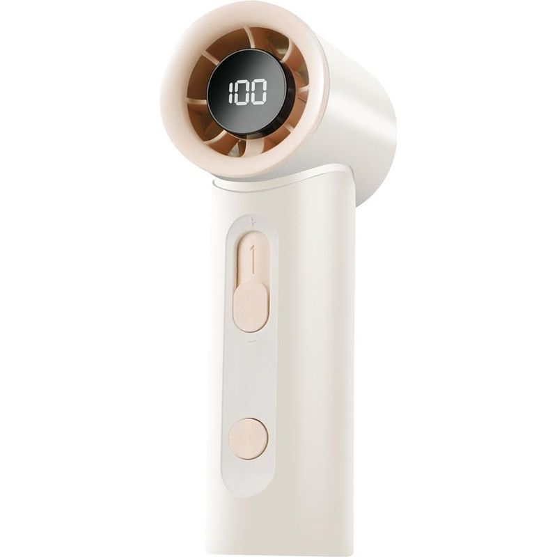 Mini-turbinenventilator Mit Wiederaufladbarem, Bürstenlosem Motor, 1800-mah-akku, Dimmbare Geschwindigkeitsstufen Von 0-100, 13000 U/min, Led-anzeige, Ideal Für Reisen, Camping, Den Innen- Und Außenbe