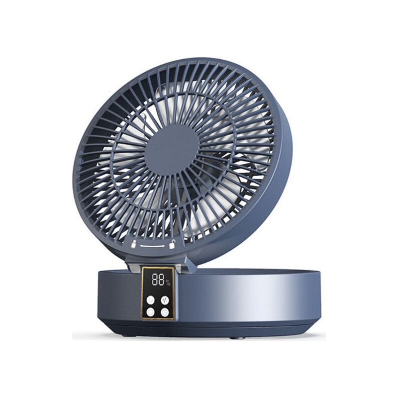 Leiser, Wiederaufladbarer Tischventilator Mit 1000-mah-akku – 3 Geschwindigkeitsstufen – 120°-oszillation – Fernbedienung – Integriertes Led-licht