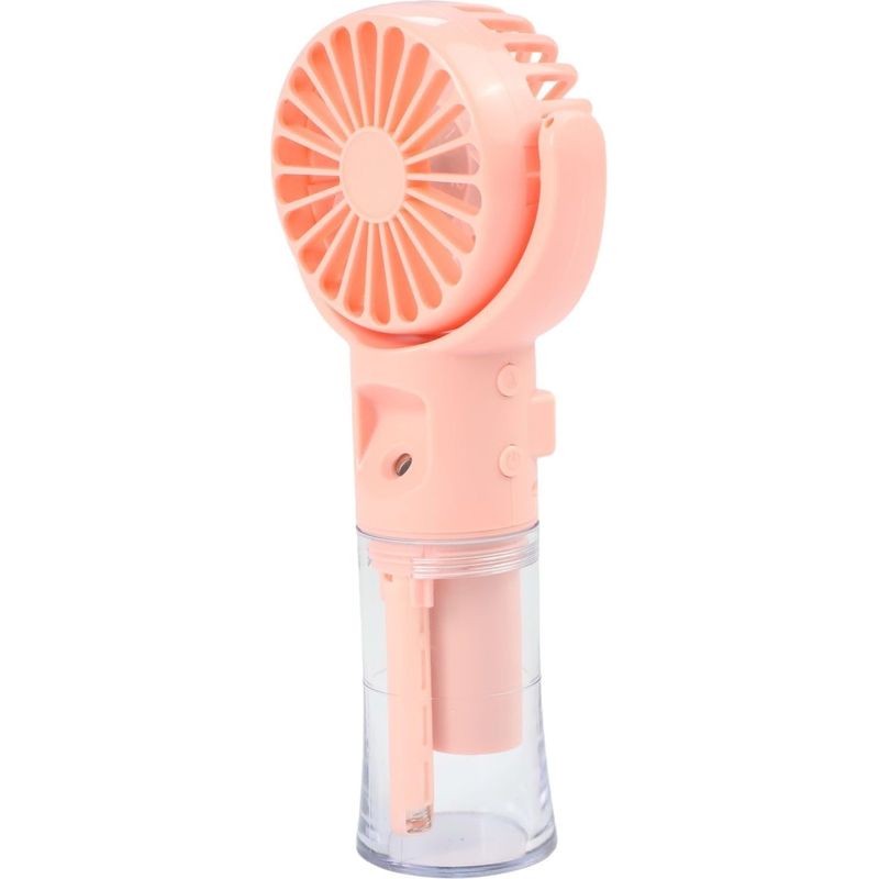 Tragbarer, Wiederaufladbarer Ventilator, Usb Typ C, 4 Geschwindigkeitsstufen, Geräuscharm, Tragbarer Wassersprüher Für Kinder, Schüler, Büro, Reisen (rosa)