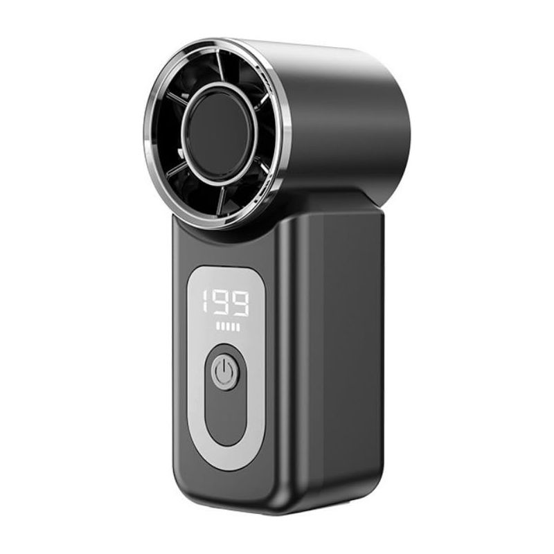 Mini-handventilator Mit Turbofunktion, Kleiner Usb-ventilator, Hochgeschwindigkeits-led-anzeige, Tragbar, Leicht, Einstellbare Geschwindigkeiten (schwarz)