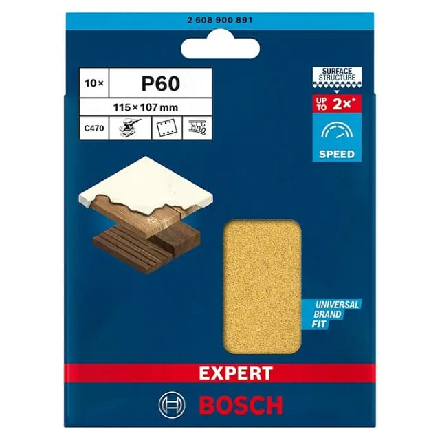 Schleifbl. C470,115x107mm,K60,10x e - 2608900891 - Bosch