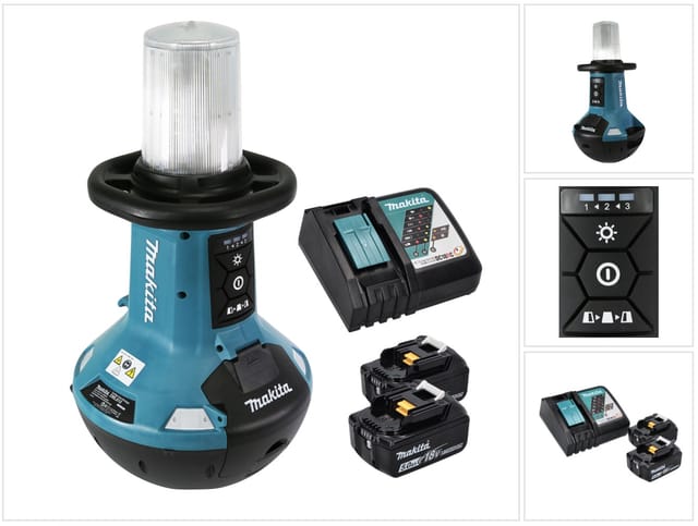 Makita - dml 810 rt Akku led Flächenlicht 18 / 36 v ( 2 x 18 v ) 5500 lm IP54 + 2x Akku 5,0 Ah + Ladegerät