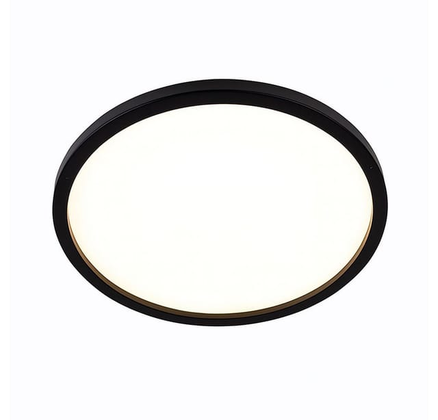 Briloner - led Deckenleuchte schwarz Wohnzimmerlampe rund Deckenlampe mit Hintergrundbeleuchtung, Backlight, 22W 3000Lm warmweiß, DxH 42,5x3,4 cm