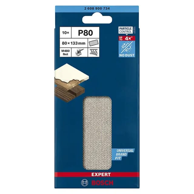 Accessories expert M480 2608900734 Schleifnetz für Schwingschleifer ungelocht Körnung (num) 80 - Bosch