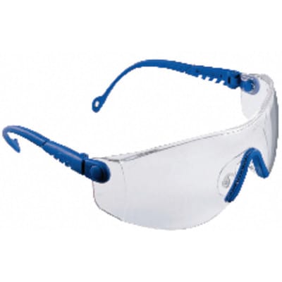 Schutzbrille Op-Tema EN166 Bügel blau, Scheibe klar
