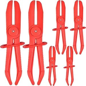 Stück Schlauchschellen, Bremsschelle, leichte und bequeme Kunststoffschelle, rot, für Bremsschläuche, Gas-Kraftstoffleitungen und die meisten
