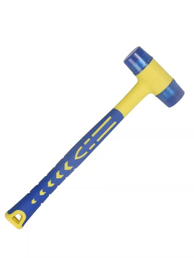 Lntyq - Gummihammer, 30 mm doppelseitiger weicher Hammer, Gummihammer mit rutschfestem Griff, Nylonhammer für Leder, Holz und Kunsthandwerk