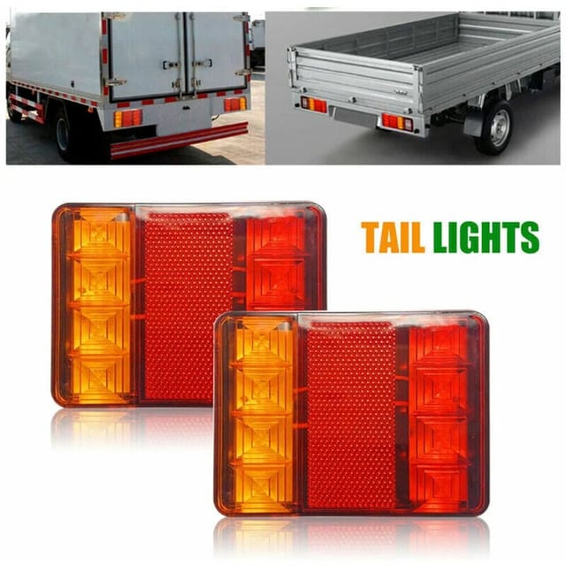 2Pcs 12V 8 LED Anhänger Rückleuchten IP65 Wasserdichte Multifunktions Lkw Anhänger Rückleuchten