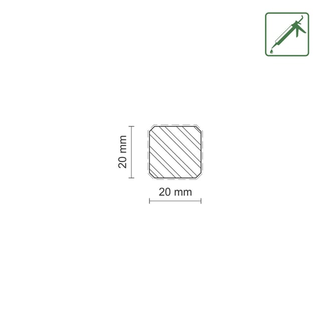Fn Neuhofer - Eckenstäbchen 20 x 20 x 117 mm L0160L RAL9010 Fichte/Kiefer Sockelleiste