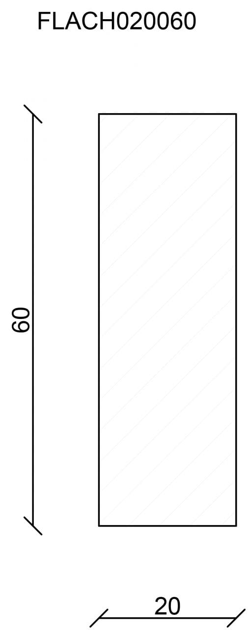 Flachleiste 200 cm 60 x 20 mm Fichte/Kiefer Sockelleiste - Fn Neuhofer