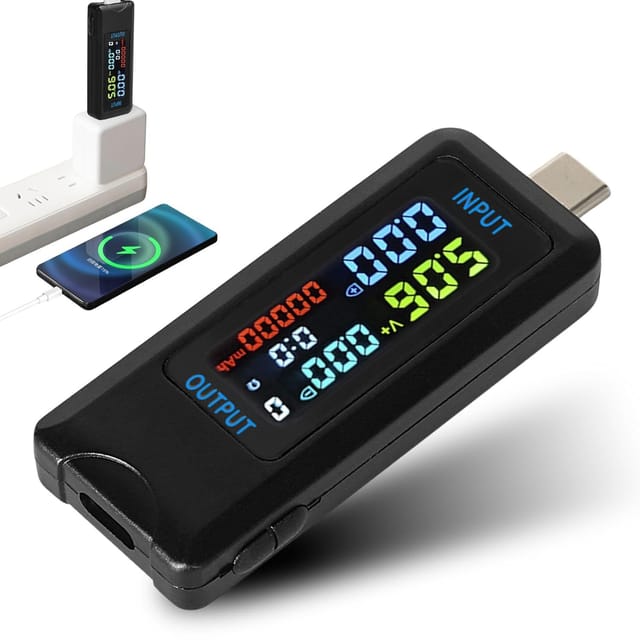 Sollbry - USB-Tester, 4,5–36 v, 0–5 a, USB-C-Strom, Spannungsprüfer, Spannungsprüfer, Multimeter, Voltmeter, Amperemeter, Kapazität, Netzteil,