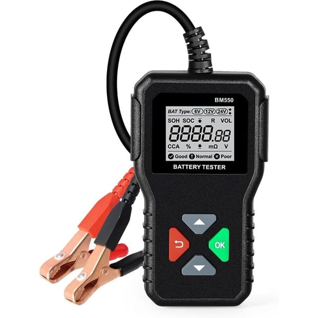 Sollbry - Autobatterietester, BM550 Autobatterietester 6V 12V 24V Batterietester mit 100 bis 2000 cca Spannungstest Batterieanalysator für pkw lkw