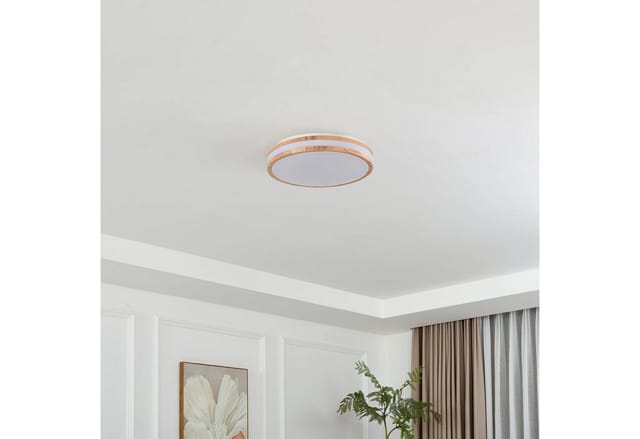 LED Deckenleuchte "Emiva" aus Holz für Wohnzimmer & Esszimmer von Lindby