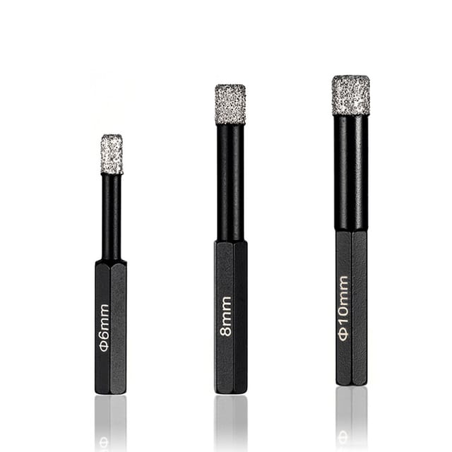 3 Stücke Schiefer Diamant Kernbohrer 6mm 8mm 10mm Marmor Bohrer Werkzeug für Keramik Fliesen - Lntyq