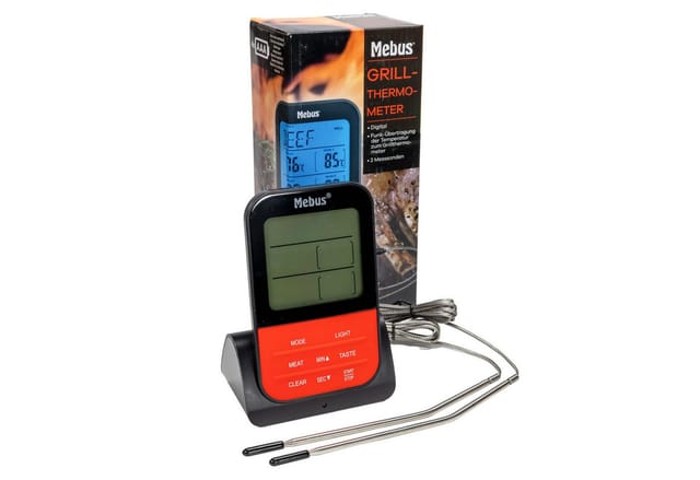 Grill-Thermometer Digital Funk 2 Messsonden - Mebus