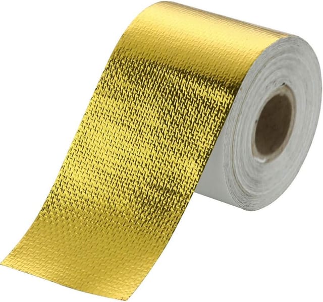 10 m × 5 cm reflektierendes, gewickeltes Thermoklebeband, hochtemperaturbeständiges goldenes Aluminiumfolienband, Folie zum Umwickeln von Drähten