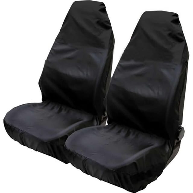 Universeller wasserdichter Nylon-Autositzschutz vorne, 75 x 55 x 55 cm (2er-Set), Schwarz