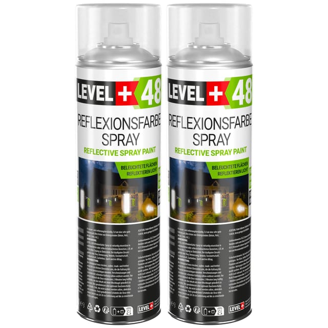 Level+ Reflexionfarbe Spray Reflective Spray Paint 500ml L+48 - 2St.