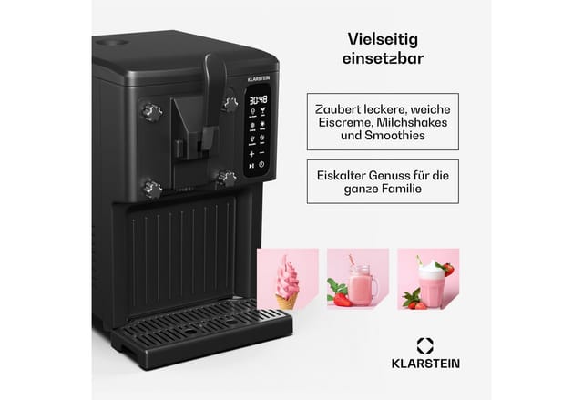 Klarstein - Eismaschine Softeismaschine 1,5 l Mit Selbstreinigung, 5 l Kapazität, Keep-Cool-Funktion, Touch-Display - Milchschake- & Smoothie-Maker,