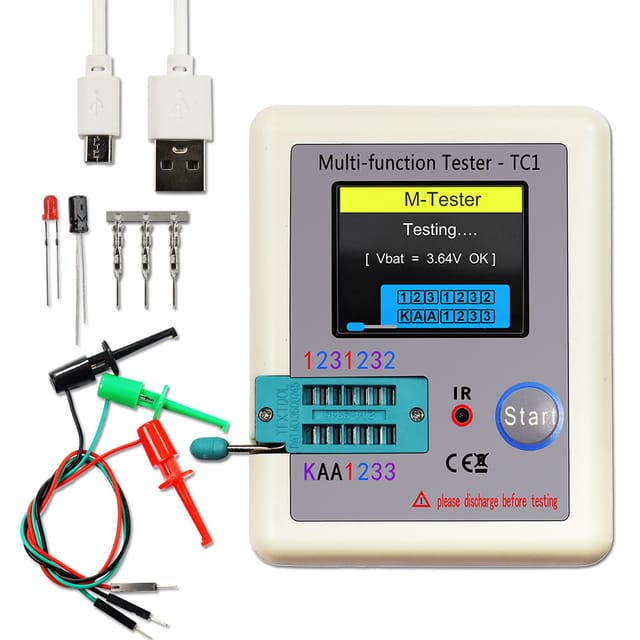 Sollbry - 1,8 Zoll buntes Display Multifunktionaler Handheld-TFT-Hintergrundbeleuchtungs-Transistor LCR-TC1-Tester für