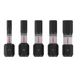 Pro Hex Impact Bit H3 H4 H5(x2) H6 25 mm 5-tlg. - 2608521U59 - Bosch